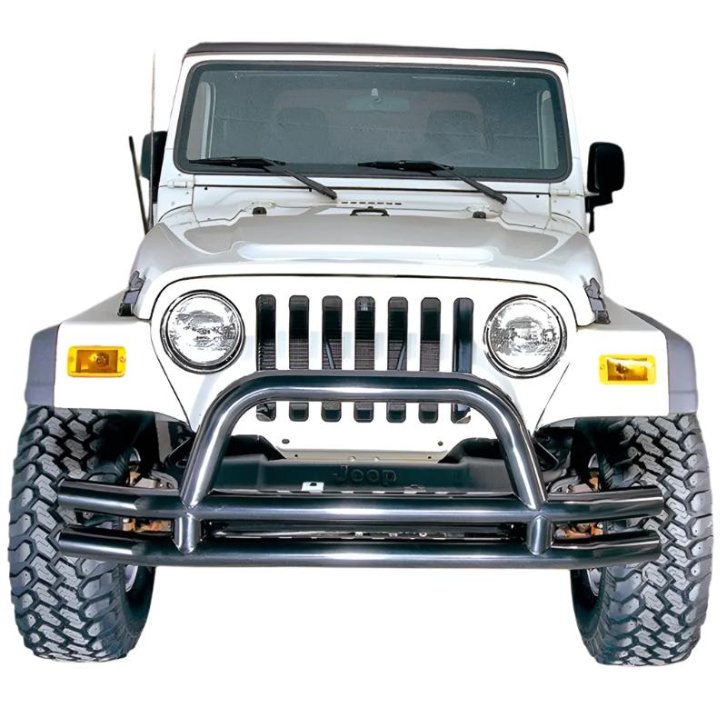 Rugged Ridge 3-In Dbl Tube Front Bumper w/ Hoop 76-06 CJ / Jeep Wrangler - Rugged Ridge 11560.01