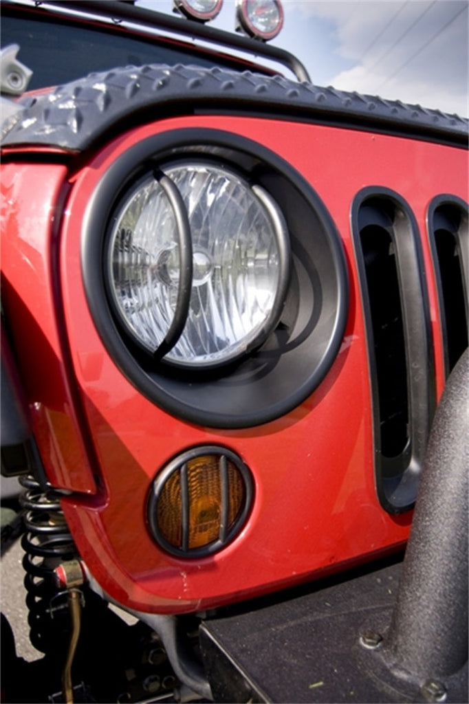 Rugged Ridge Headlight Bezels Black 07-18 Jeep Wrangler JK - Rugged Ridge 12419.25