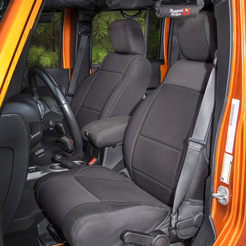 Rugged Ridge Seat Cover Kit Black 07-10 Jeep Wrangler JK 4dr - Black Ops Auto Works