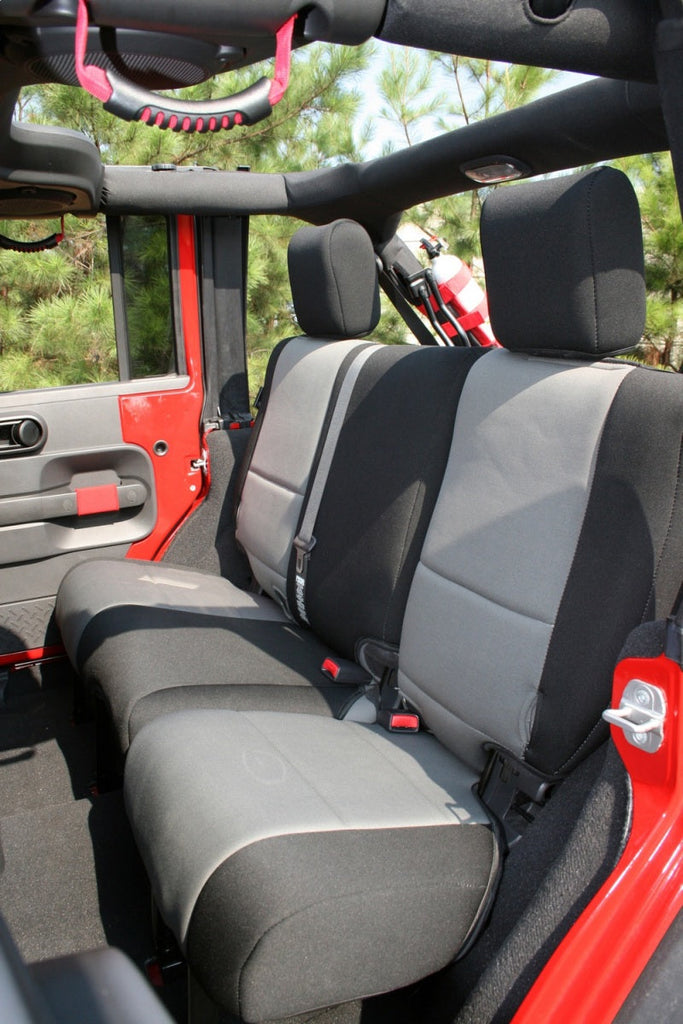 Rugged Ridge Seat Cover Kit Black/Gray 07-10 Jeep Wrangler JK 2dr - Black Ops Auto Works