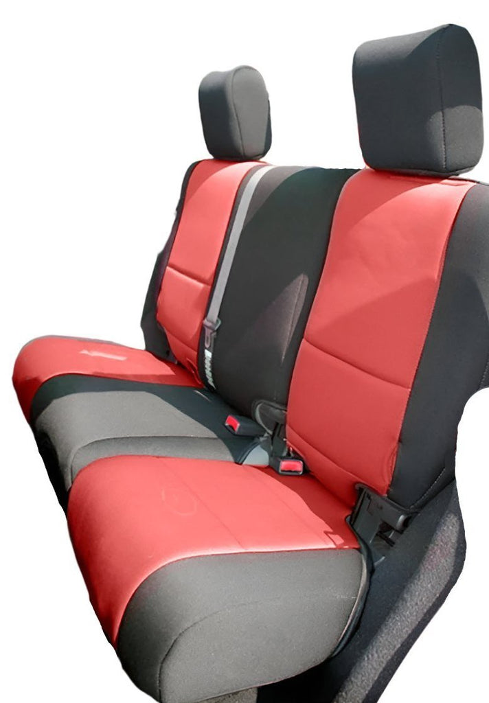 Rugged Ridge Seat Cover Kit Black/Red 11-18 Jeep Wrangler JK 4dr - Black Ops Auto Works