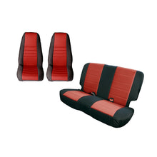 Load image into Gallery viewer, Rugged Ridge Seat Cover Kit Black/Red 80-90 Jeep CJ/YJ - Black Ops Auto Works