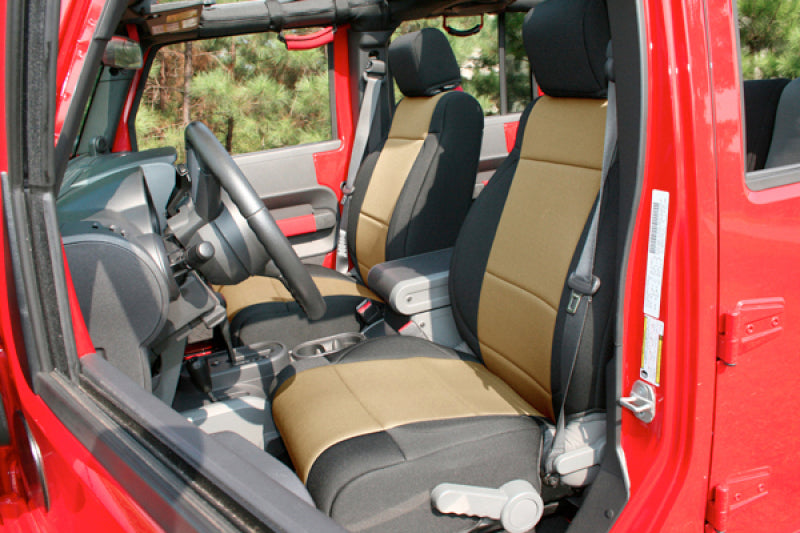 Rugged Ridge Seat Cover Kit Black/Tan 11-18 Jeep Wrangler JK 4dr - Black Ops Auto Works