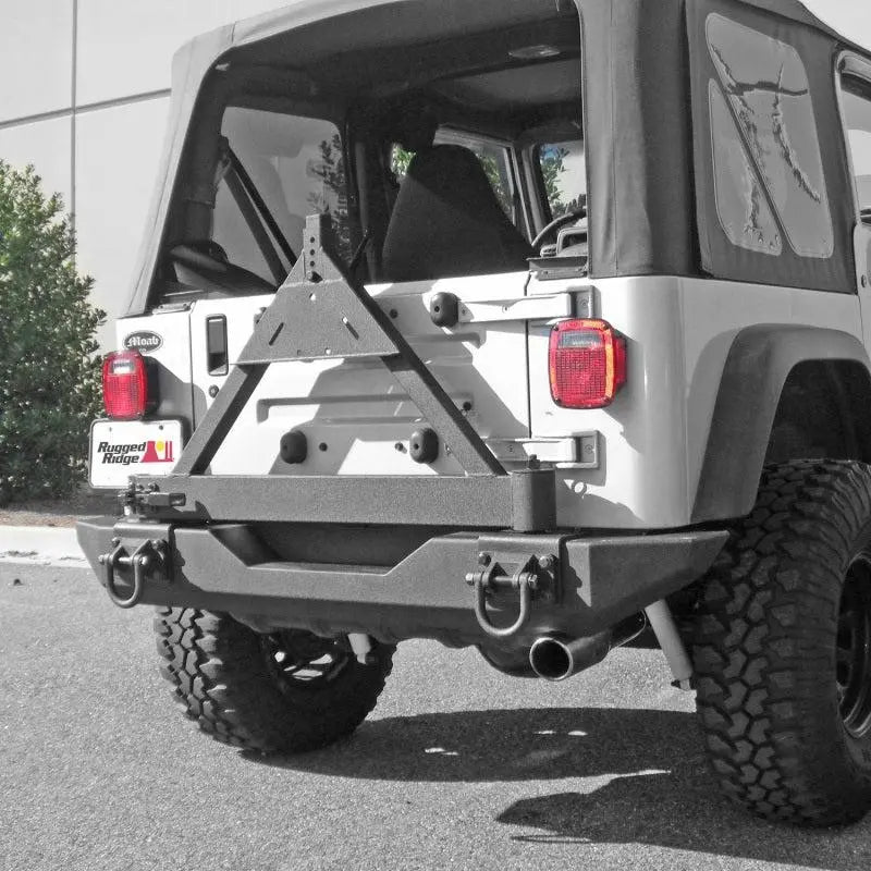 Rugged Ridge Tire Carrier XHD Rear Bumper 76-06 Jeep CJ / Jeep Wrangler - Black Ops Auto Works