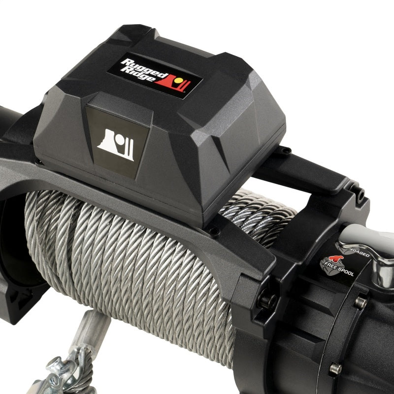 Rugged Ridge Trekker C10 Winch 10000lb Cable Wired - Black Ops Auto Works