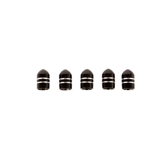 Rugged Ridge Valve Stem Cap Aluminum Black 5 Pack - Black Ops Auto Works