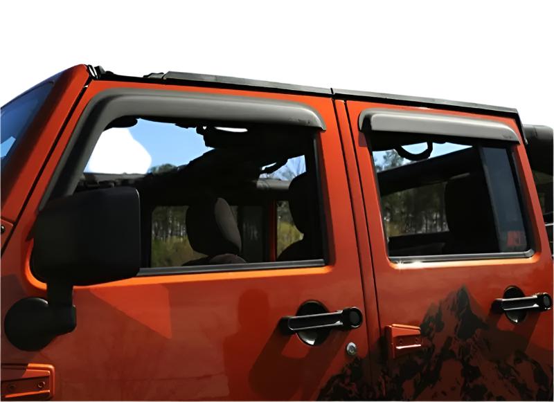 Rugged Ridge Window Visors Matte Black 07-18 4-Door Jeep Wrangler - Black Ops Auto Works