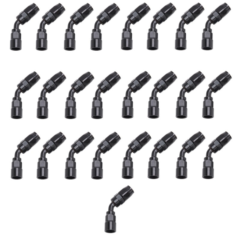Russell Performance -10 AN Black 45 Degree Full Flow Hose End - Black Ops Auto Works