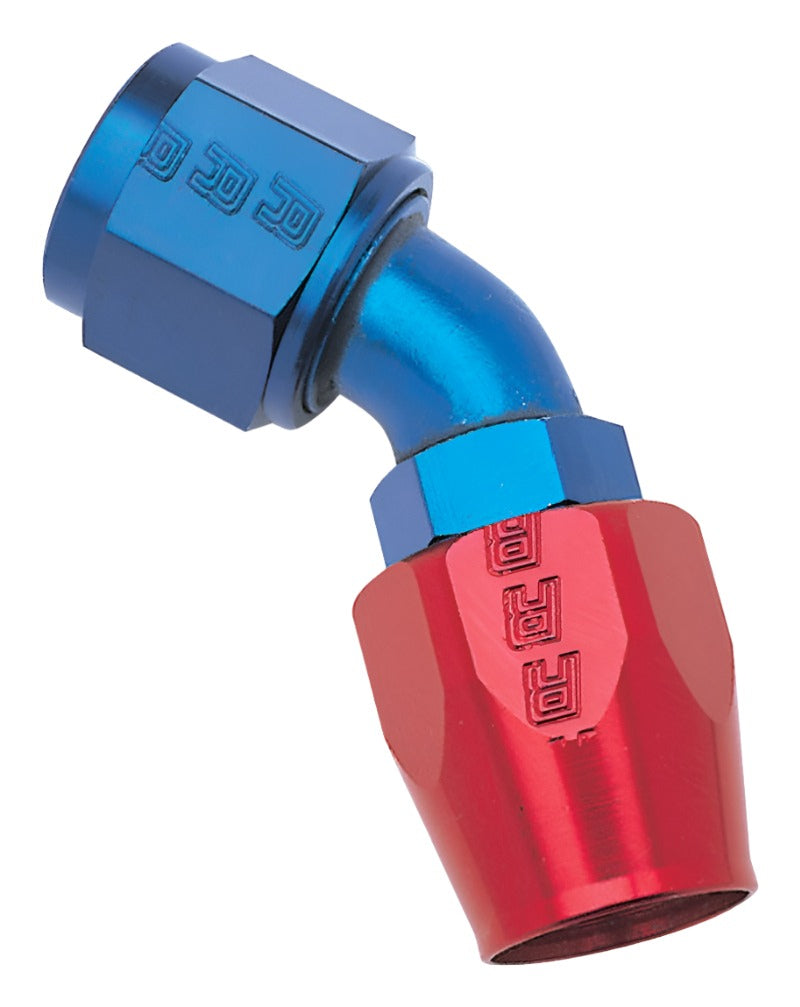 Russell Performance -10 AN Red/Blue 45 Degree Full Flow Hose End - Black Ops Auto Works