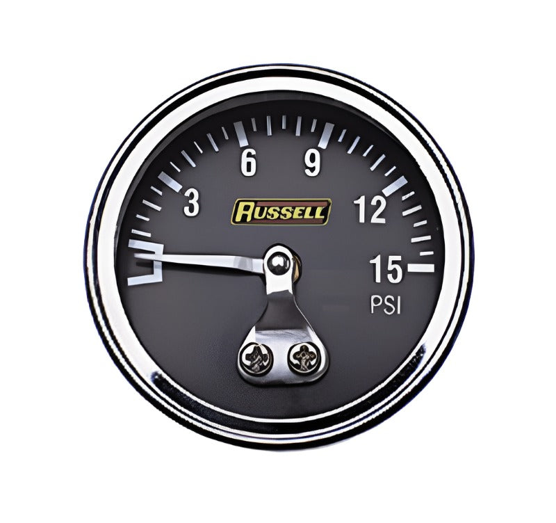 Russell Performance 15 psi fuel pressure gauge (Non liquid-filled) - Black Ops Auto Works