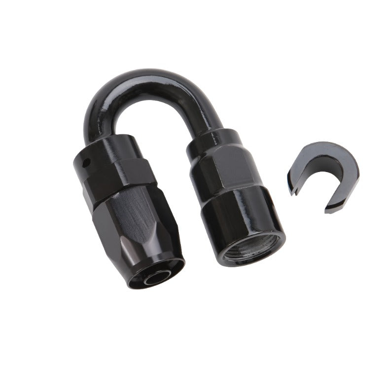 Russell Performance 3/8in SAE Quick Disc Female to -6 Hose Black 180 Degree Hose End - Black Ops Auto Works