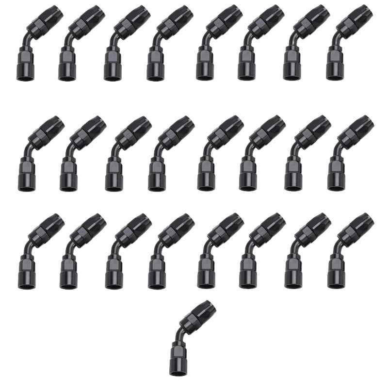 Russell Performance -6 AN Black 45 Degree Full Flow Hose End - Black Ops Auto Works