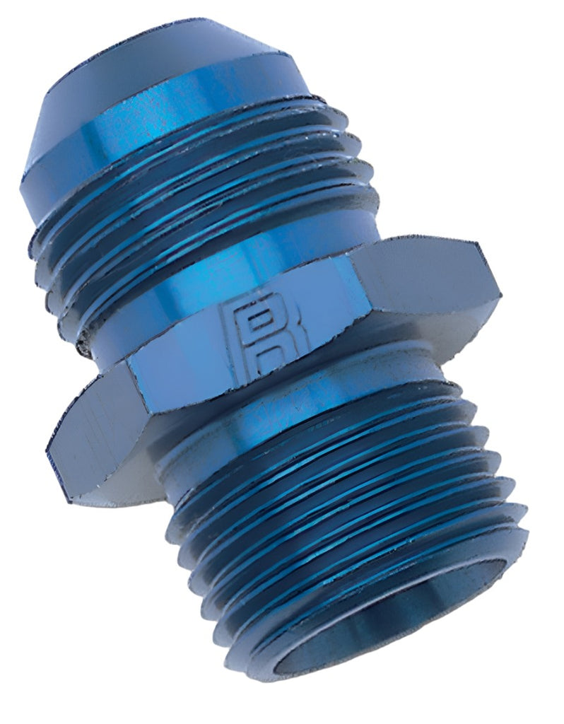 Russell Performance -6 AN Flare to 14mm x 1.5 Metric Thread Adapter (Blue) - Black Ops Auto Works