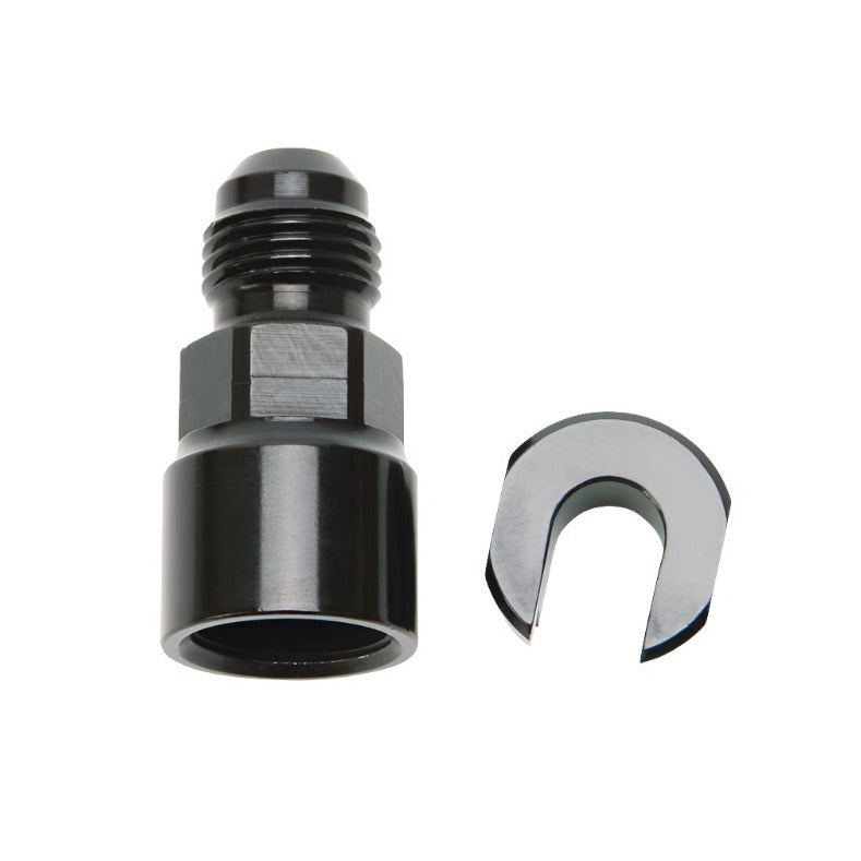 Russell Performance -6 AN Male to 3/8in SAE Quick-Disconnect Female (Black Single) - Black Ops Auto Works