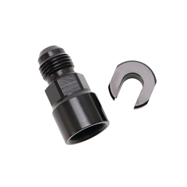 Russell Performance -6 AN Male to 5/16in SAE Quick-Disconnect Female (Black Single) - Black Ops Auto Works