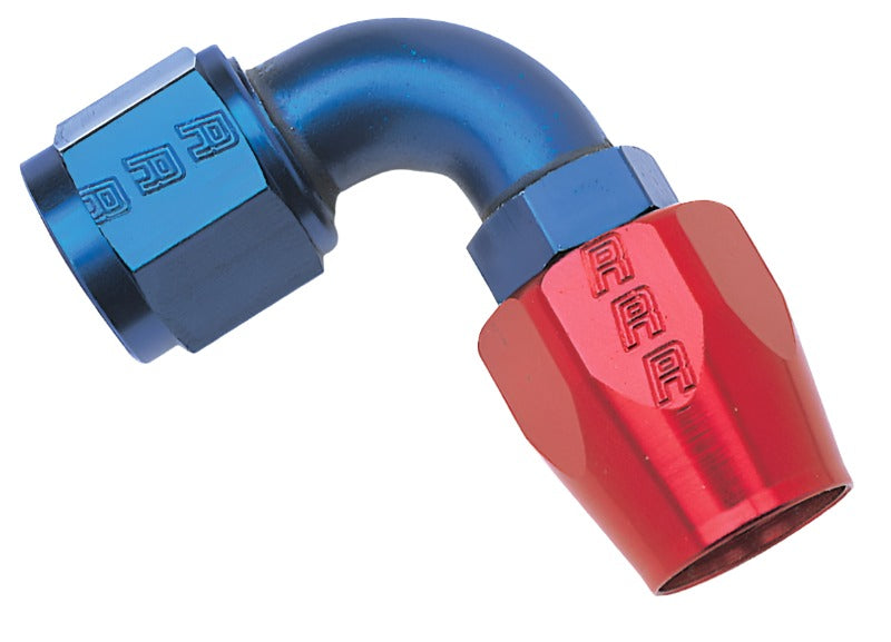 Russell Performance -6 AN Red/Blue 90 Degree Full Flow Hose End - Black Ops Auto Works