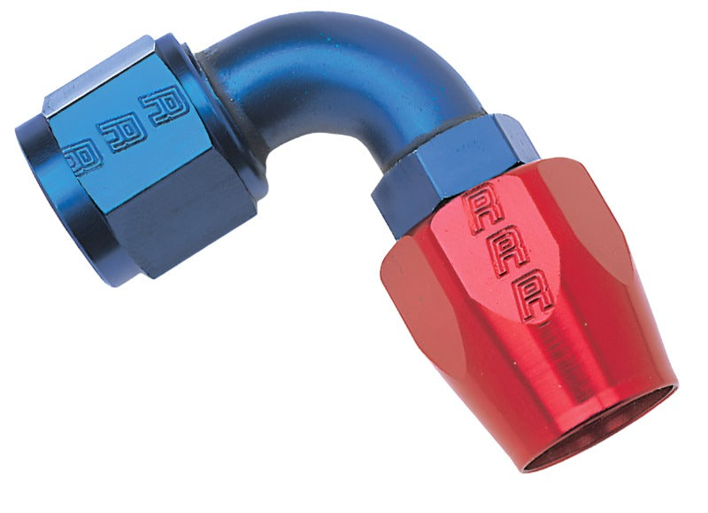 Russell Performance -8 AN Red/Blue 90 Degree Full Flow Hose End - Black Ops Auto Works