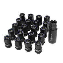 Load image into Gallery viewer, -Wheel Mate Muteki HR50 Open End Lug Nuts - Black w/ Blue Ring 14x1.50-Lug Nuts-Wheel Mate