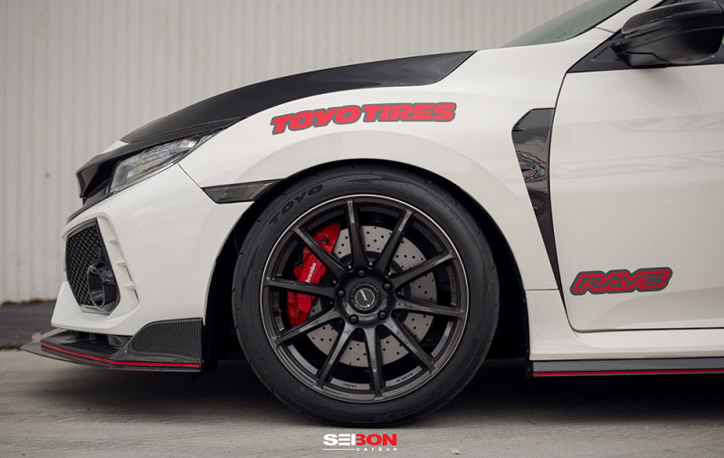 Seibon Seibon 17-18 Honda Civic Type-R Carbon Fiber Fender Ducts (Pair)