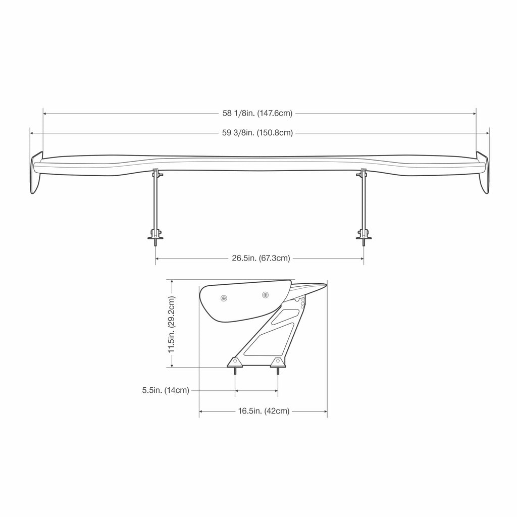 Seibon Universal GT Style Carbon Fiber Rear Spoiler - Seibon GTWING-1