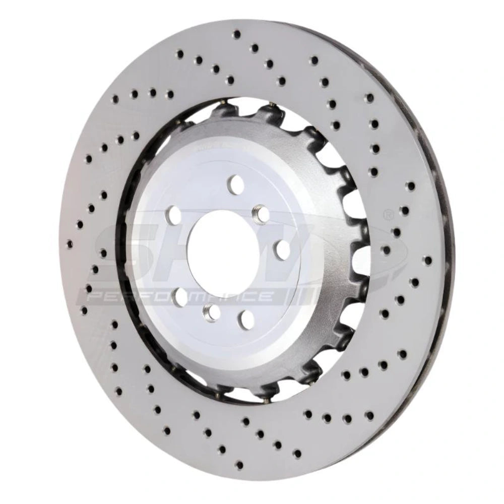 SHW 11-16 BMW M5 4.4L Right Rear Cross-Drilled Lightweight Brake Rotor (34212284104) - SHW Performance BRR48181