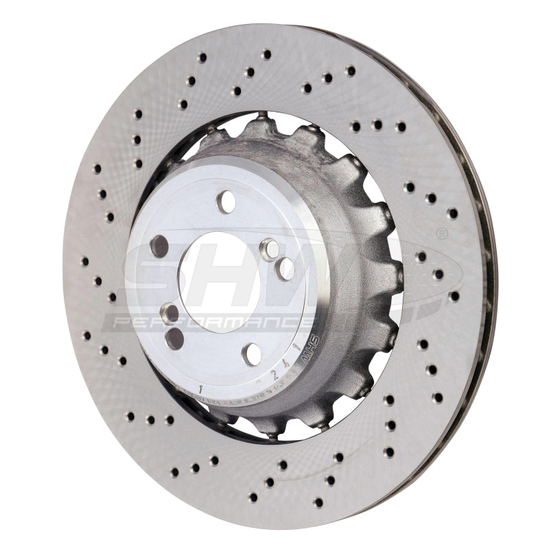 SHW 15-18 BMW X5 M 4.4L Left Rear Cross-Drilled Lightweight Brake Rotor (34212284903) - Black Ops Auto Works