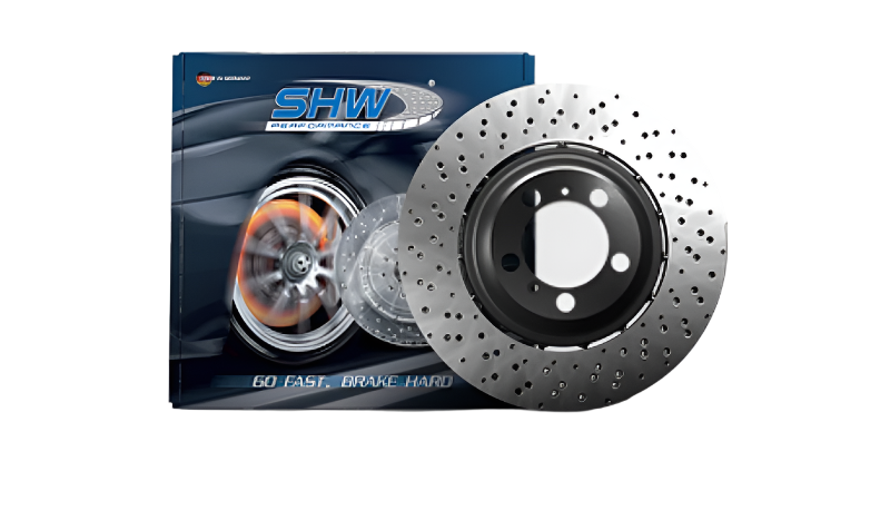 SHW 19-21 BMW M2 Competition 3.0L w/o Ceramic Brakes Left Front Drilled LW Brake Rotor (34118072017) - Black Ops Auto Works