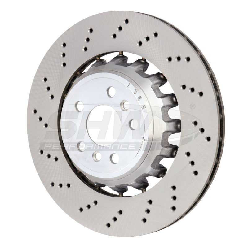 SHW 20-21 BMW X3 M 3.0L Left Rear Cross-Drilled Lightweight Brake Rotor (34118054827) - Black Ops Auto Works