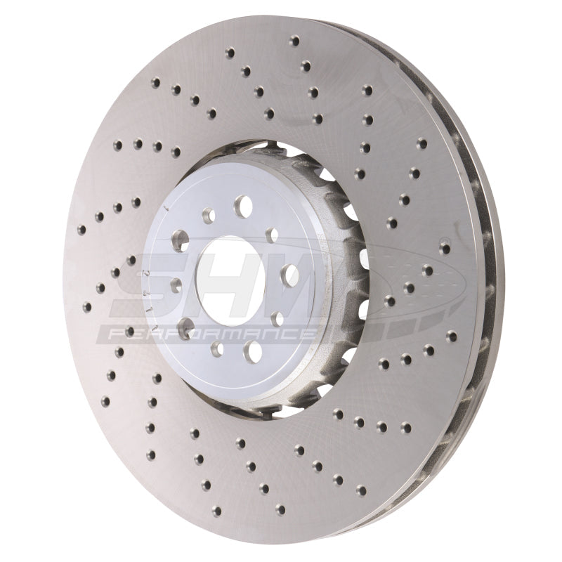 SHW 20-21 BMW X3 M 3.0L Right Front Cross-Drilled Lightweight Brake Rotor (34118054826) - Black Ops Auto Works