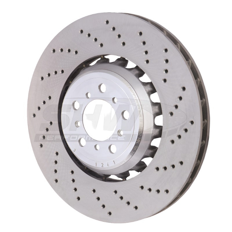 SHW 2021 BMW M2 Comp 3.0L w/o Ceramic Brake Right Front Cross-Drilled LW Brake Rotor (34118072018) - Black Ops Auto Works