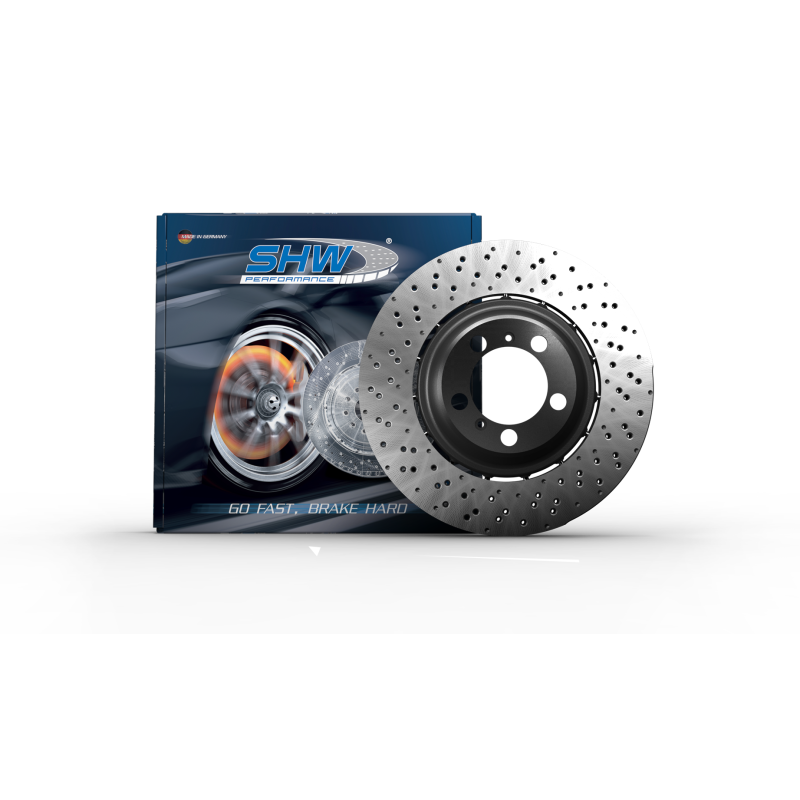 SHW 2022 Audi S3 2.0L Front Cross-Drilled Lightweight Brake Rotor (5WA615301A) SHW Performance SHWVFX43801