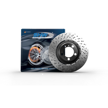 Load image into Gallery viewer, SHW 2022 Audi S3 2.0L Front Cross-Drilled Lightweight Brake Rotor (5WA615301A) SHW Performance SHWVFX43801