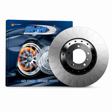 Load image into Gallery viewer, SHW AFX45013 front X-drilled lightweight brake rotor for 2020-2025 Audi A6 allroad