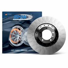 Load image into Gallery viewer, SHW right rear cross-drilled lightweight brake rotor full view