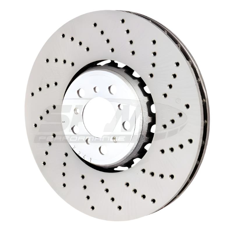 SHW 15-18 BMW X5 M 4.4L Right Front Cross-Drilled Lightweight Brake Rotor (34112284902) - SHW Performance BFR48502