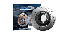 Load image into Gallery viewer, SHW 20-21 Porsche Carrera/Carrera S Front Left Drilled-Dimpled Lightweight Brake Rotor (9P1615301J - SHW Performance PFL49925