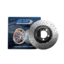 Load image into Gallery viewer, SHW 20-21 Porsche Carrera/Carrera S Front Right Drilled-Dimpled Lightweight Brake Rotor (9P1615302 - SHW Performance PFR49926