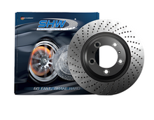 Load image into Gallery viewer, SHW 2016 Porsche Boxster Spyder w/o Ceramics Right Rear Cross-Drilled MB Brake Rotor (98135240400) - SHW Performance PRR39824