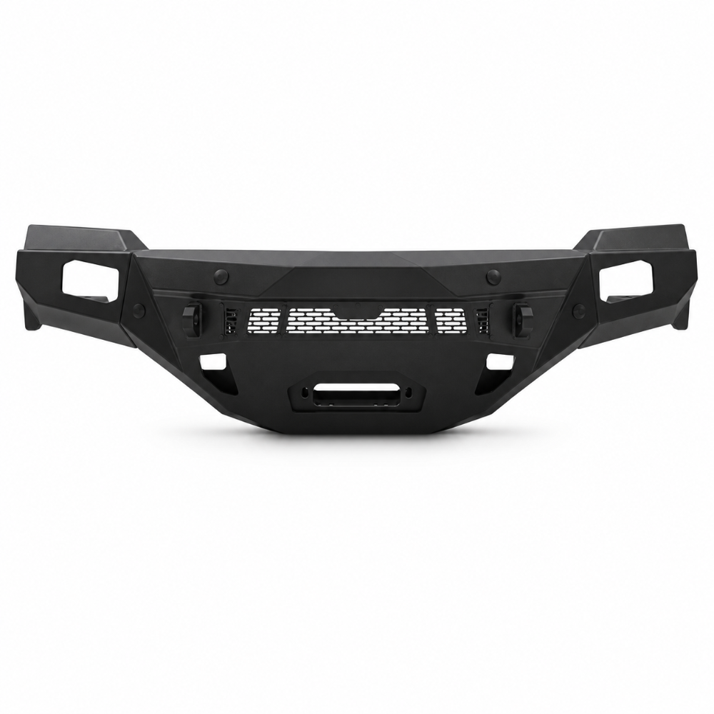 Silverado 1500 DV8 Spec Series winch bumper with recovery mounts