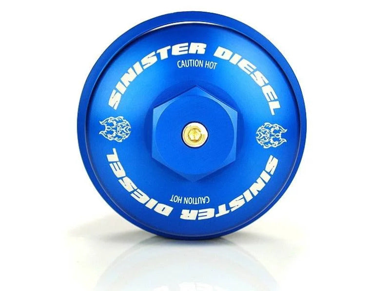 Sinister Diesel 03-10 Ford Powerstroke 6.0L/6.4L Oil Filter Cap - Black Ops Auto Works