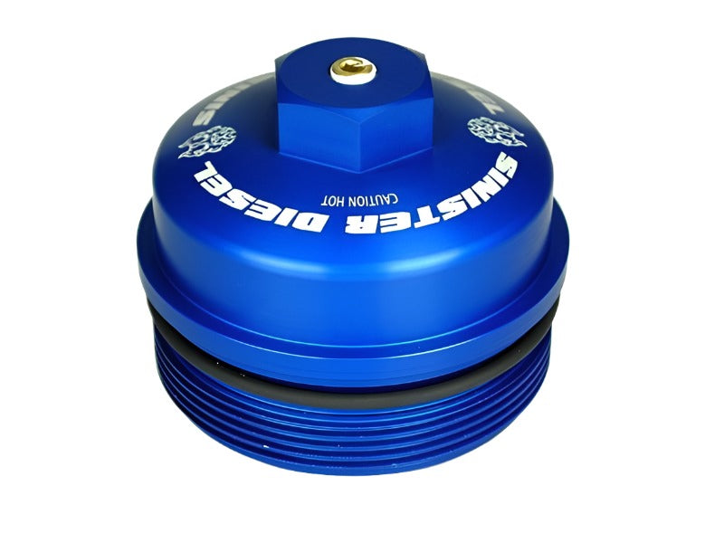 Sinister Diesel 03-10 Ford Powerstroke 6.0L/6.4L Oil Filter Cap - Black Ops Auto Works