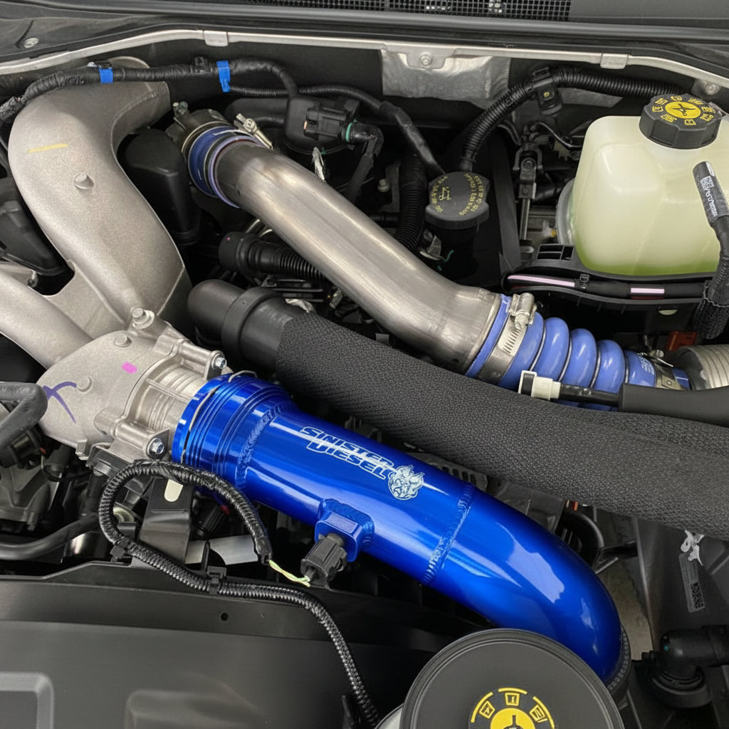 Sinister Diesel Cold Side Charge Pipe for 2011-2016 Ford Powerstroke 6.7L - Sinister Diesel SD-INTRPIPE-6.7P-COLD-11