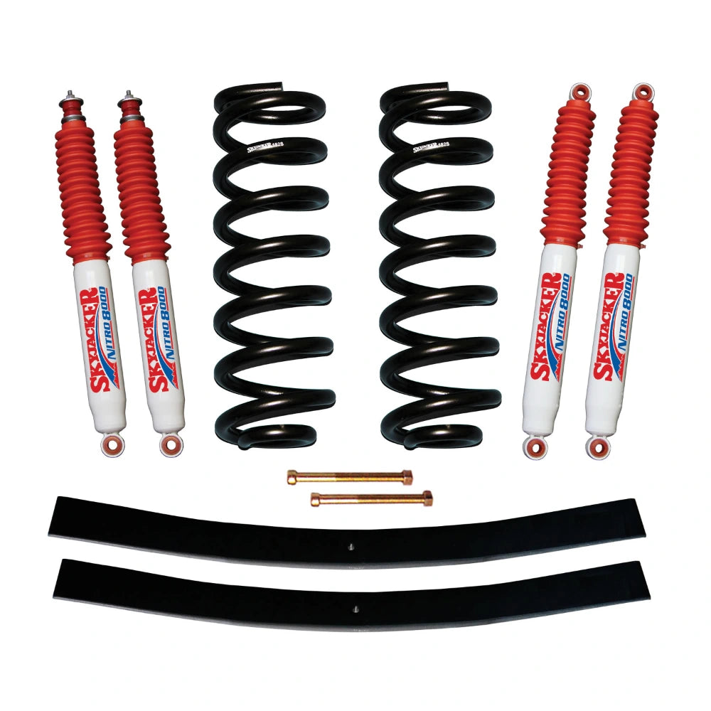 Skyjacker 182P2K-N suspension lift kit with springs, shocks and hardware on a white background