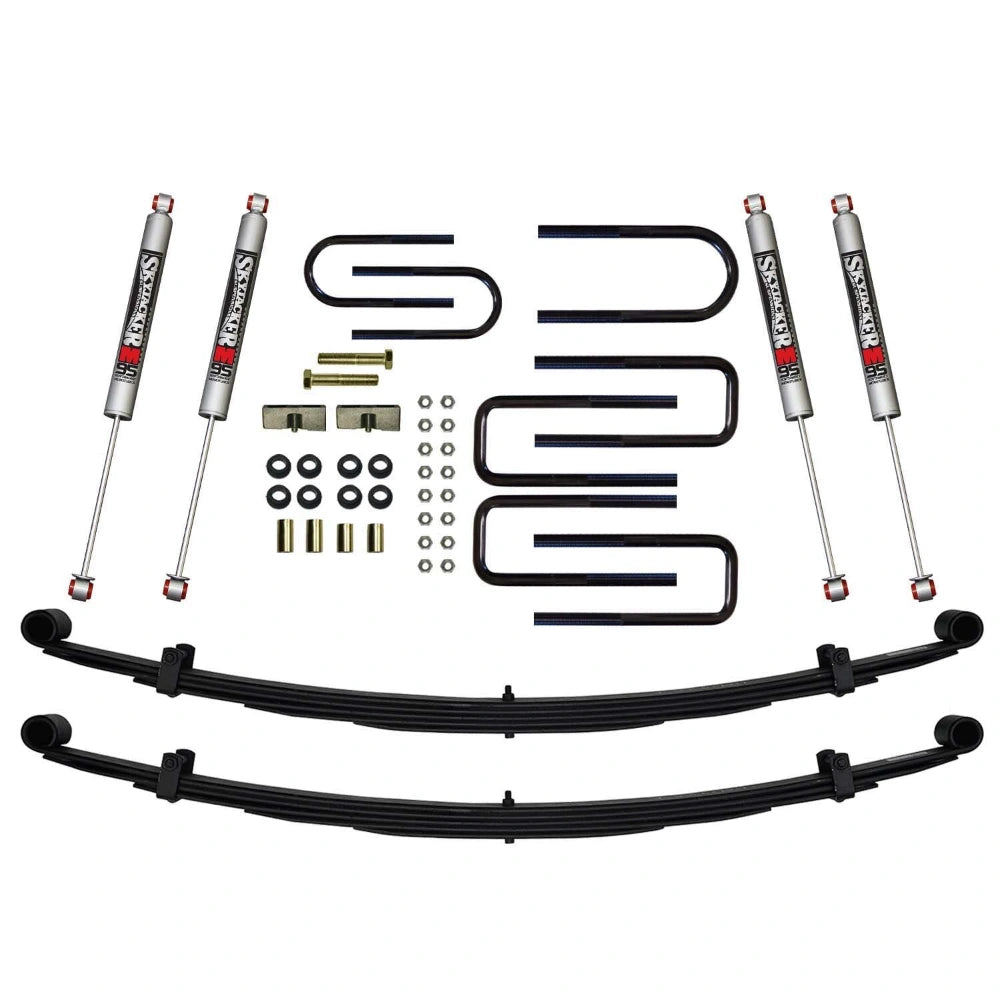 Skyjacker C125CK-M manufacturer photo showing leaf springs and suspension hardware on white, with shocks