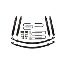 Load image into Gallery viewer, Skyjacker C240AK-B suspension lift kit components on white: leaf springs and mounting hardware, lift blocks and shocks