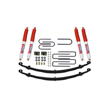 Load image into Gallery viewer, Skyjacker C240AK-N suspension lift kit components on white: leaf springs and mounting hardware, lift blocks and shocks