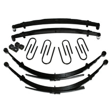 Load image into Gallery viewer, Skyjacker C280AJKS-M suspension lift kit components on white: leaf springs and mounting hardware; shocks not pictured
