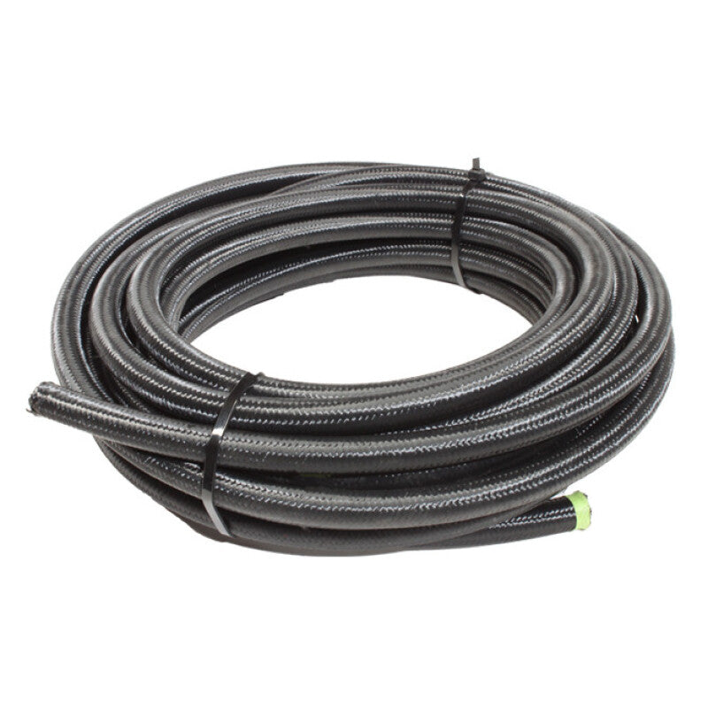 Snow Performance 8AN black braided PTFE fuel hose, 30 ft coil