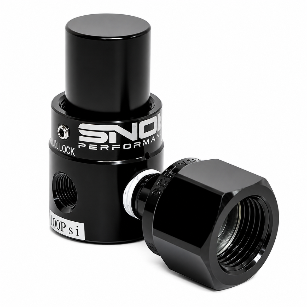 Snow Performance SNO-353 fixed 100 PSI dual outlet CO2 regulator with 1/8 NPT ports for boost solenoids air shifters and nitrous