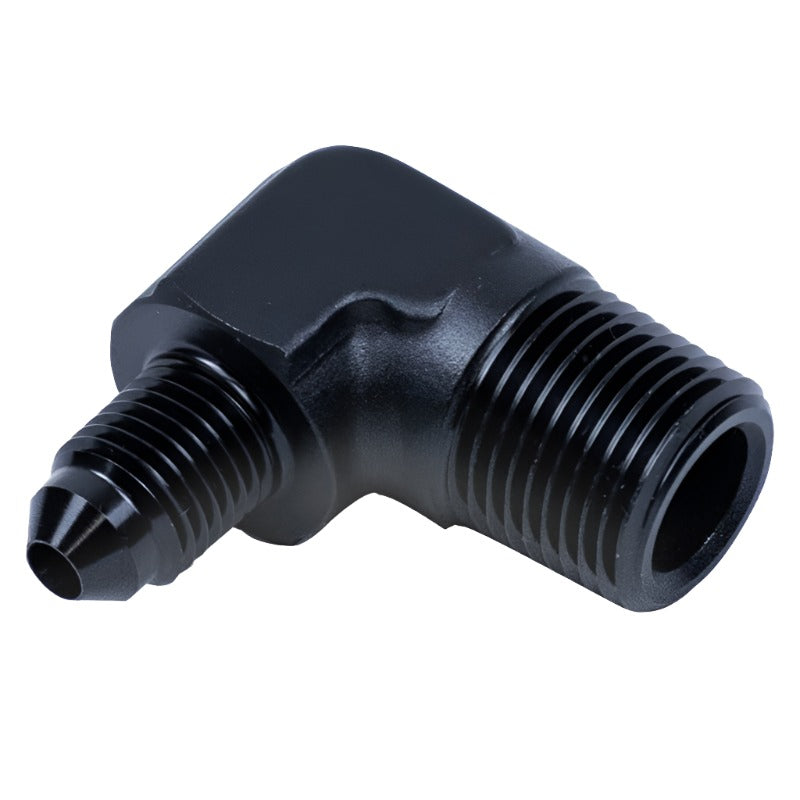 Snow Performance 3/8in NPT to 4AN Elbow Water Fitting (Black) - Snow Performance SNO-808-BRD